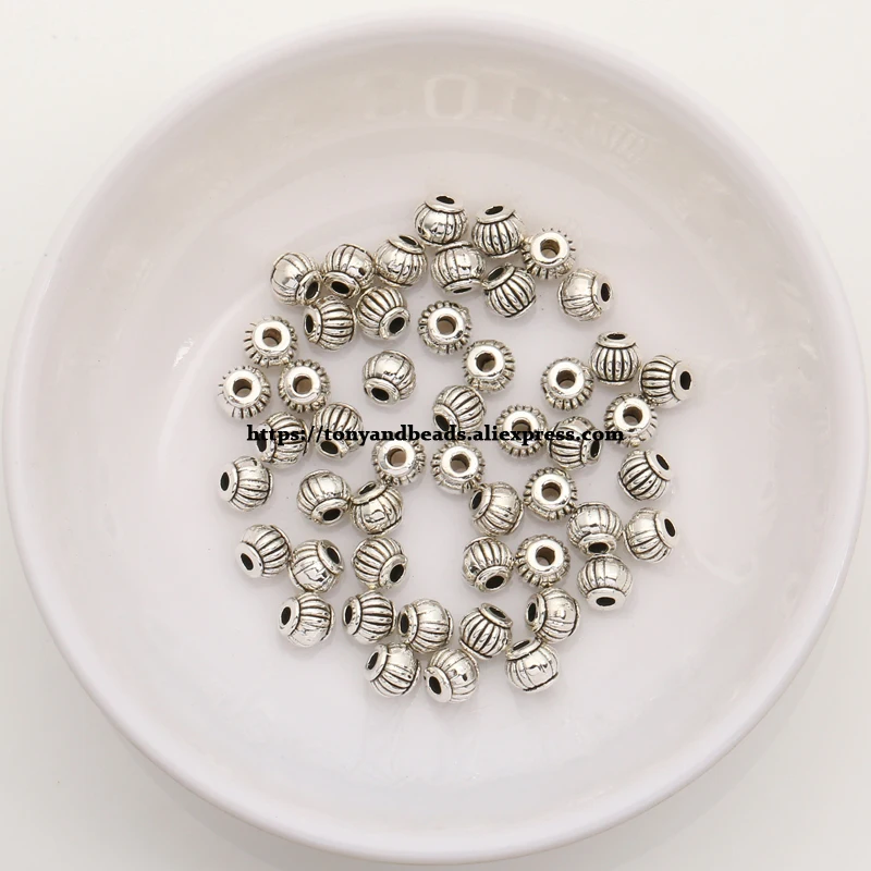 (50Pcs / Lot !) Zinc Alloy Tibetan Antique Silver European Charm Spacer Beads For Jewelry Making Size 4x5mm ZN71B