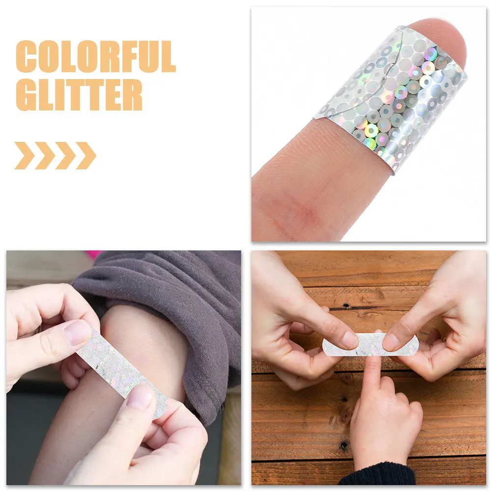 50 قطعة من الضمادات اللامعة المقاومة للماء بتصميم ليلي ملون لاصق يغطي ضمادة واقية قابلة للتنفس لـ #3