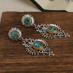 Cross-border New Earrings Hot Sale Retro Silver Earrings First Jewelry Long Women's Earrings