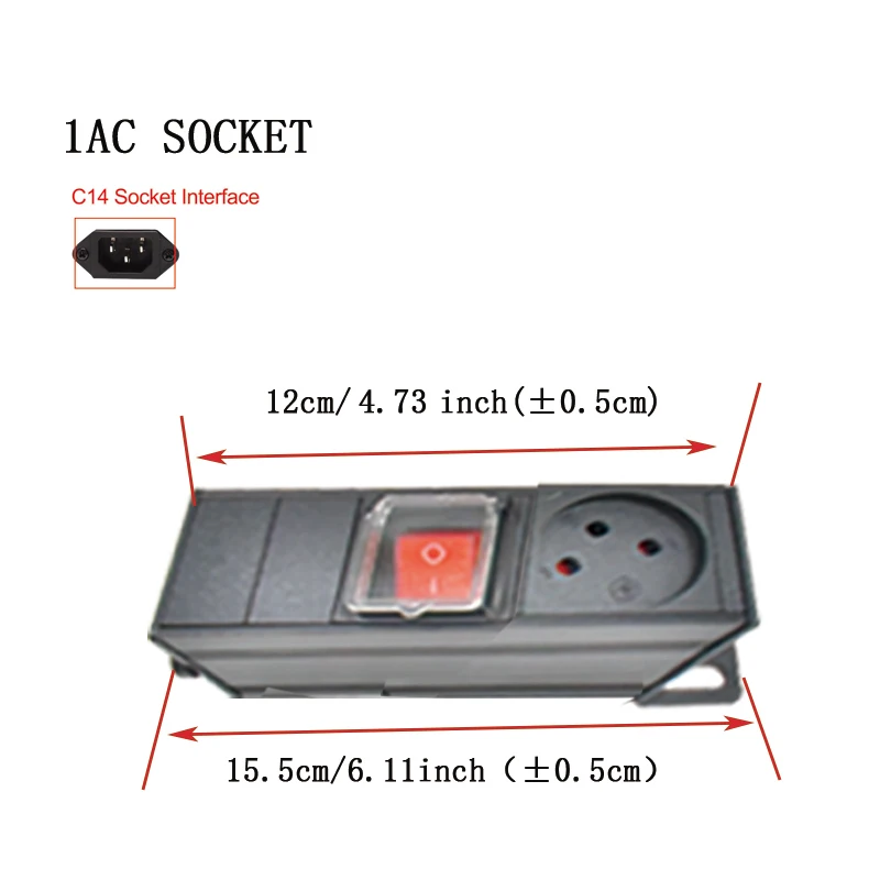 Israel PDU Power Distribution Unit aluminium alloy Power Strip 1-10  Ways Israel  output socket C14 port