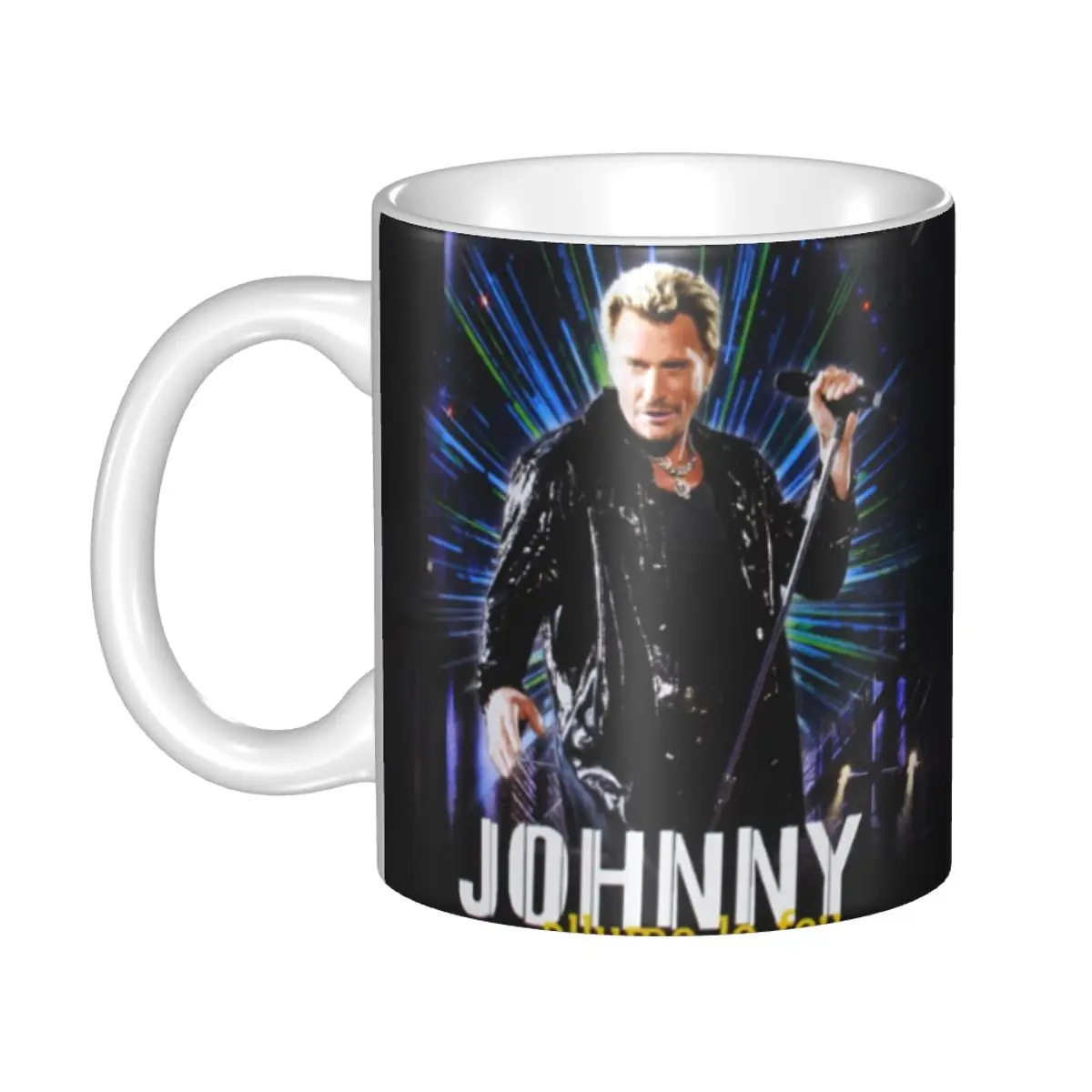 

Johnny Hallyday Rock Coffee Mug DIY Custom Singer French France Ceramic Milk Tea Mug Cup