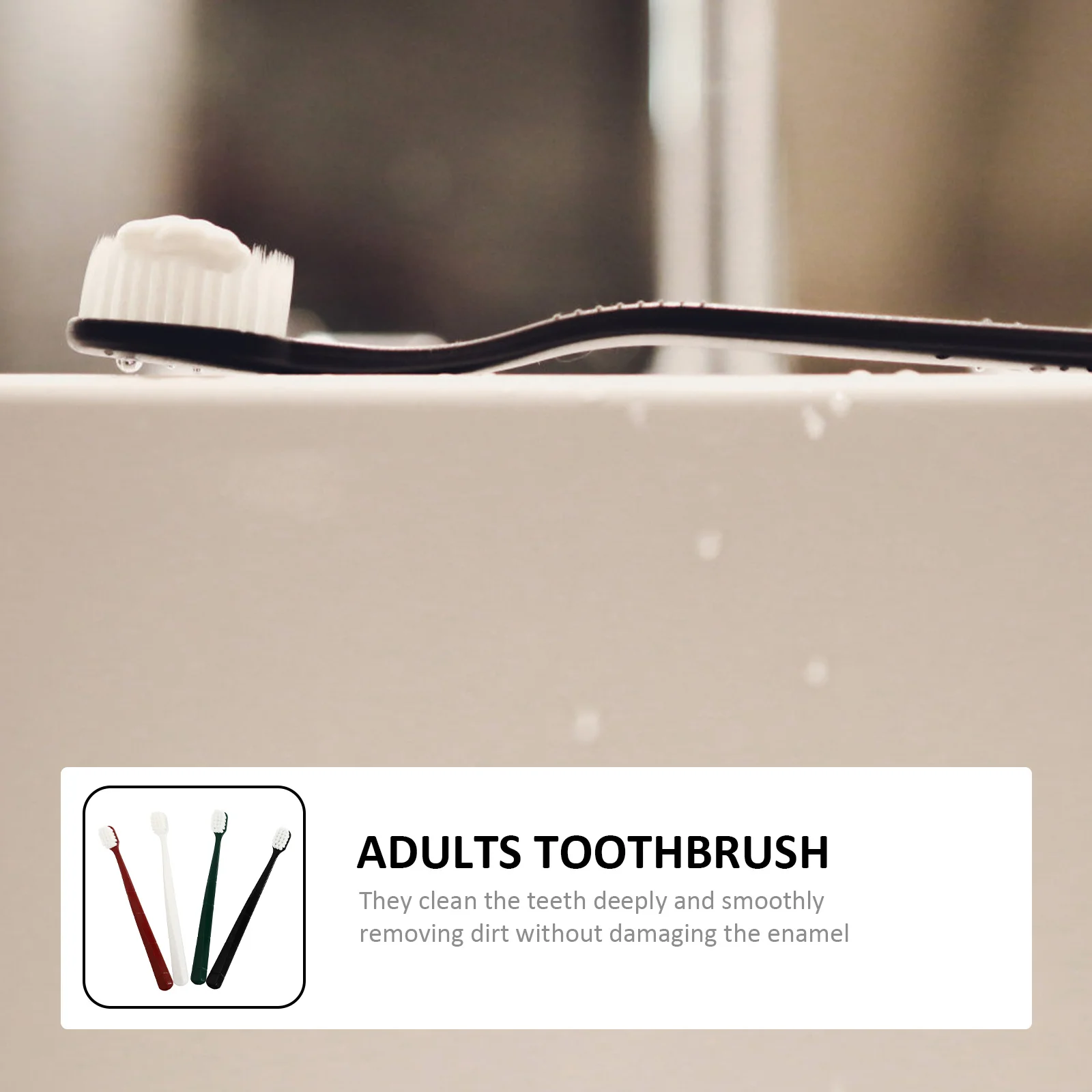 

4Pcs Premium Soft Bristle Toothbrushes Wide Head Firm Hold Deep Clean Plaque Removal for Household and Travel Needs