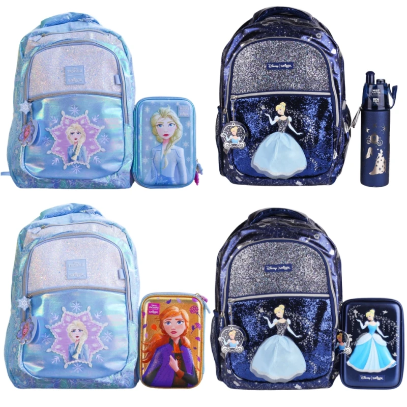 Miniso Smiggle Princess plecak tornister o dużej pojemności plecaki studenckie z pudełko na Lunch pudełko na długopis dekompresji mochili