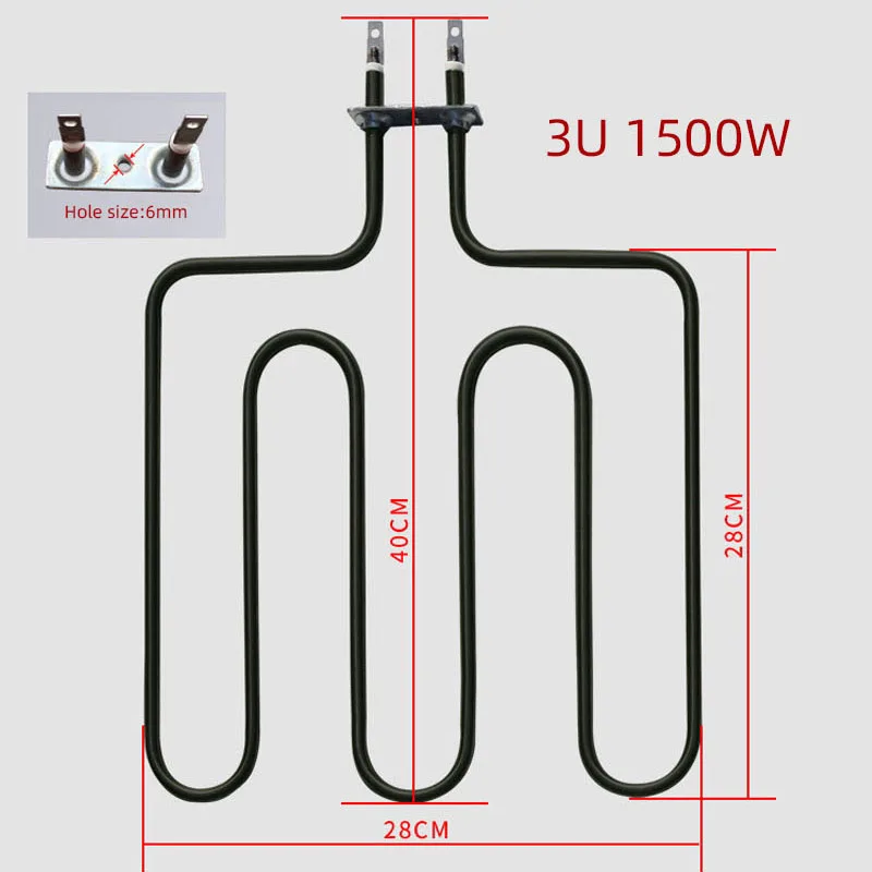 220V 1.5KW Sauna Heater SUS304 Electric Tubular Heater Pipe Air Heating Element for Oven/Stove/Baking