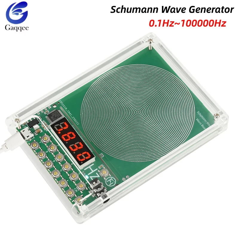 

DC 5V Signal Generator 0.01Hz-100000Hz Adjustable Frequency Schumann Wave Generators Acrylic Shell Sine Wave Signal Generator