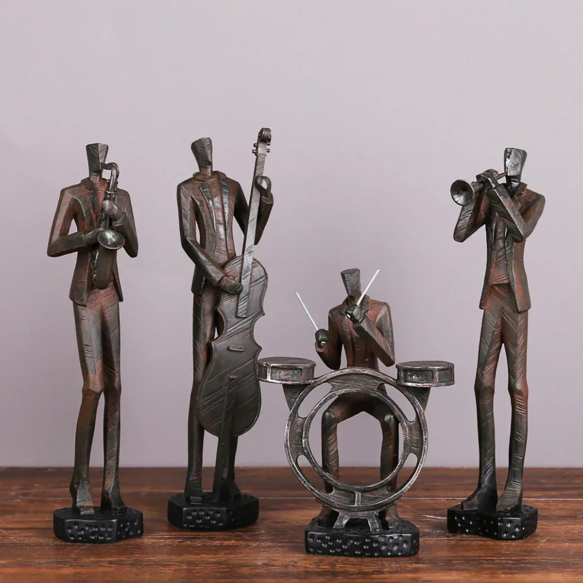 Industrial Style Figurines Band Musician Ornament Neo Modern Decoration Home Decorative Articles Hotel Club Furnishing