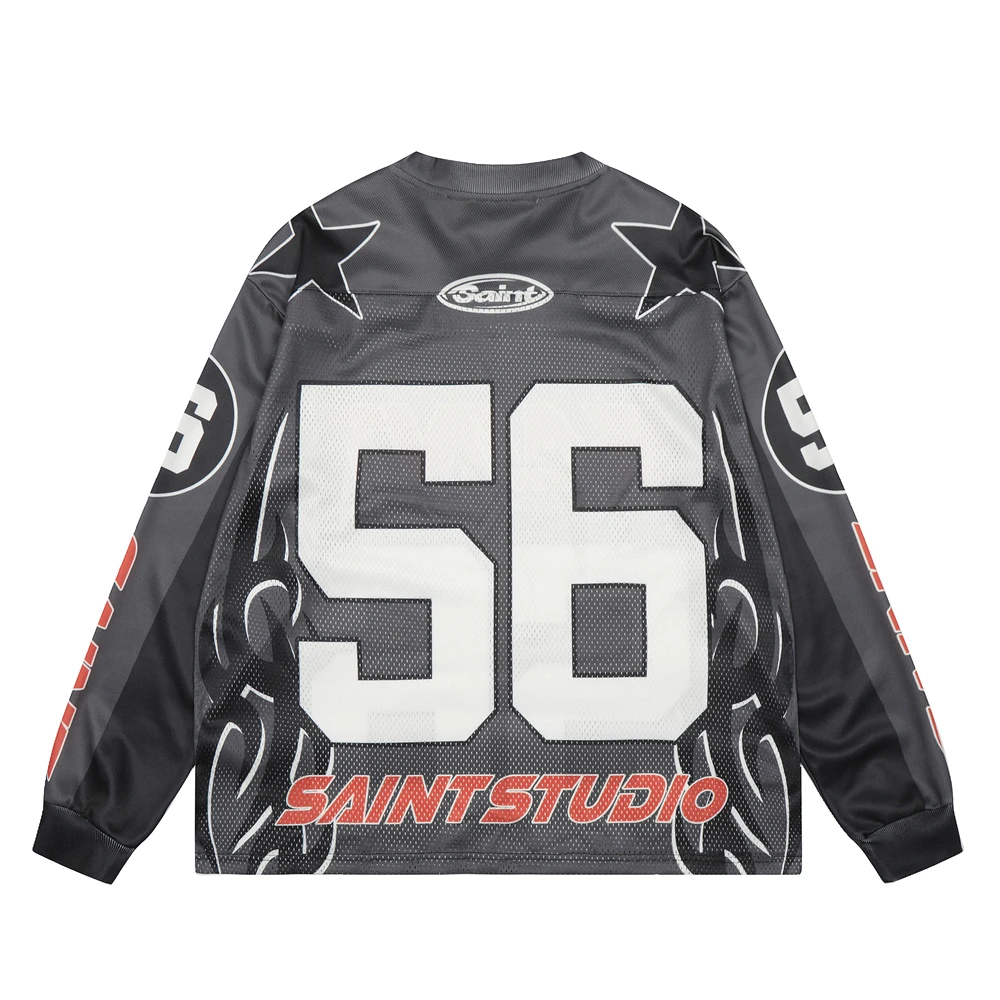 شبكة سانت طويلة الأكمام خمر البني عدد 56 تي شيرت الرجال النساء بلايز تي شيرت #2