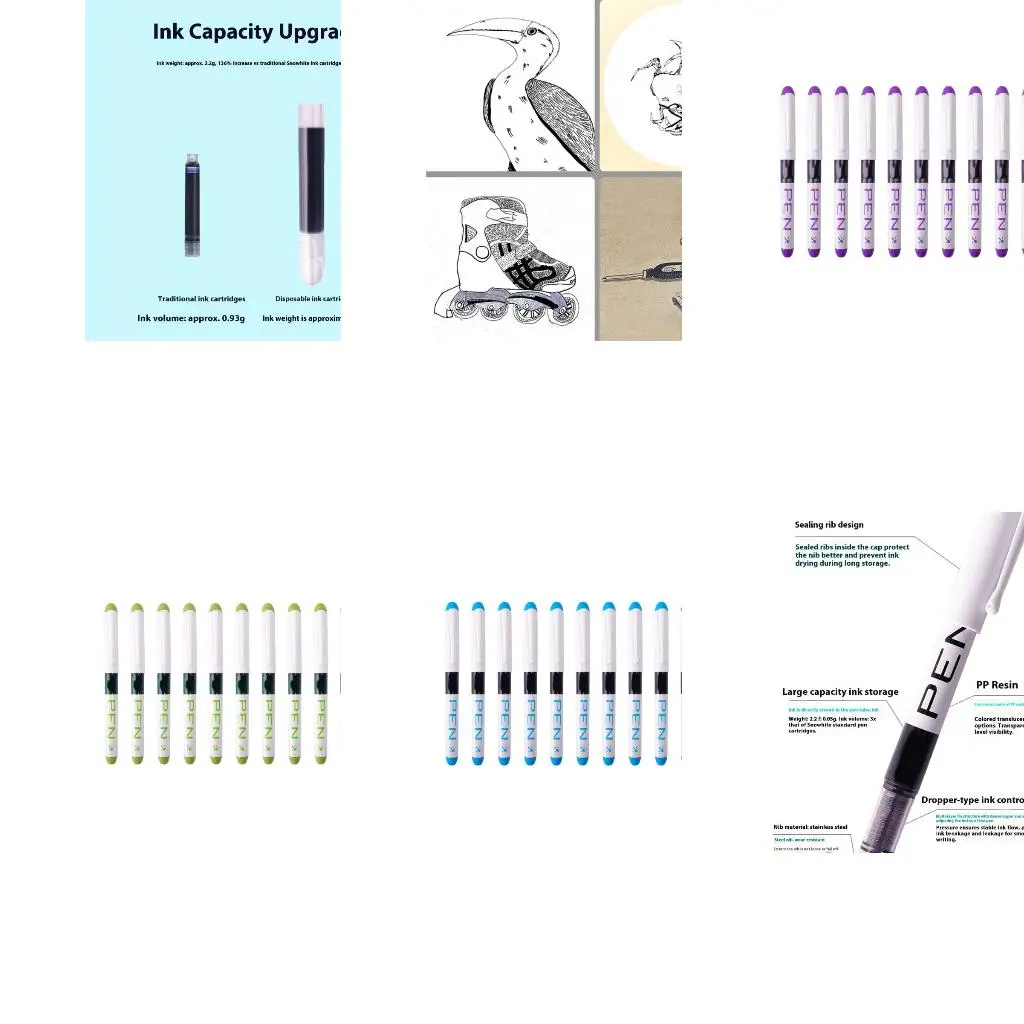 12PCs Training Pen Leakproof Design with Smooth Inks Flows Systems