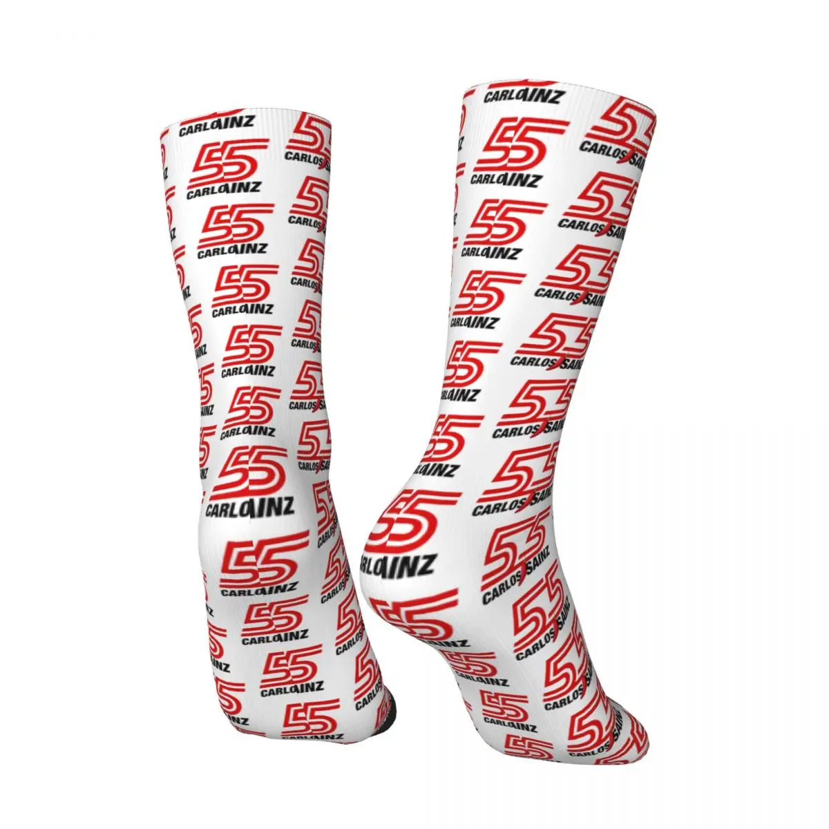 Carlos Sainz 55 Socks Top Racer Kawaii Stockings Autumn Anti Slip Unisex Men Socks High Quality Pattern Cycling Socks