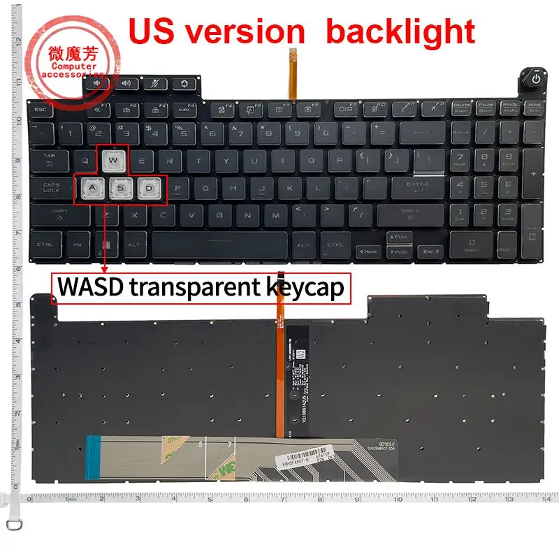 US Backlight Keyboard for ASUS TUF Gaming F15  FX507ZR FA507 FA507R FX707 FX517 GA507 Replacement Keyboards 6913US00 V210846DS1