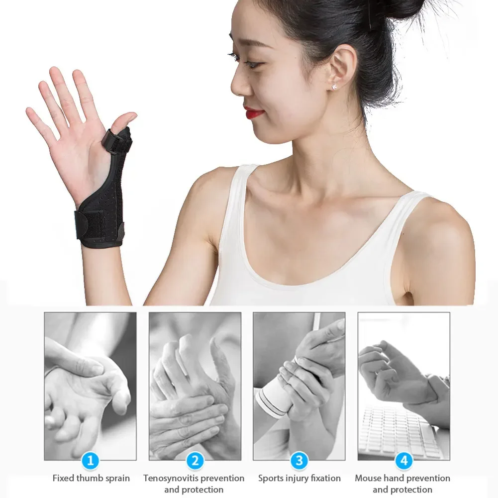 Férula médica ajustable para el pulgar, muñequera para tendinitis, artritis, alivio del dolor, soporte fijo, almohadillas correctoras, 1 unidad