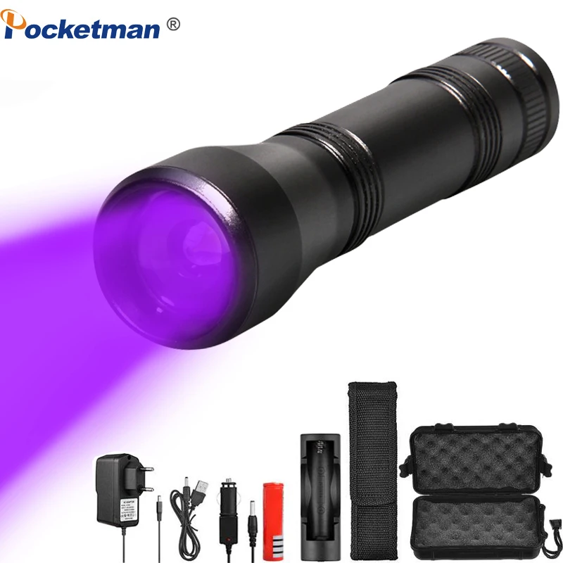 

4000 Lums LED UV Flashlight UV Light white light LED Torch Light 5Mode Zoomable 395nm Blacklight by 18650 Battery