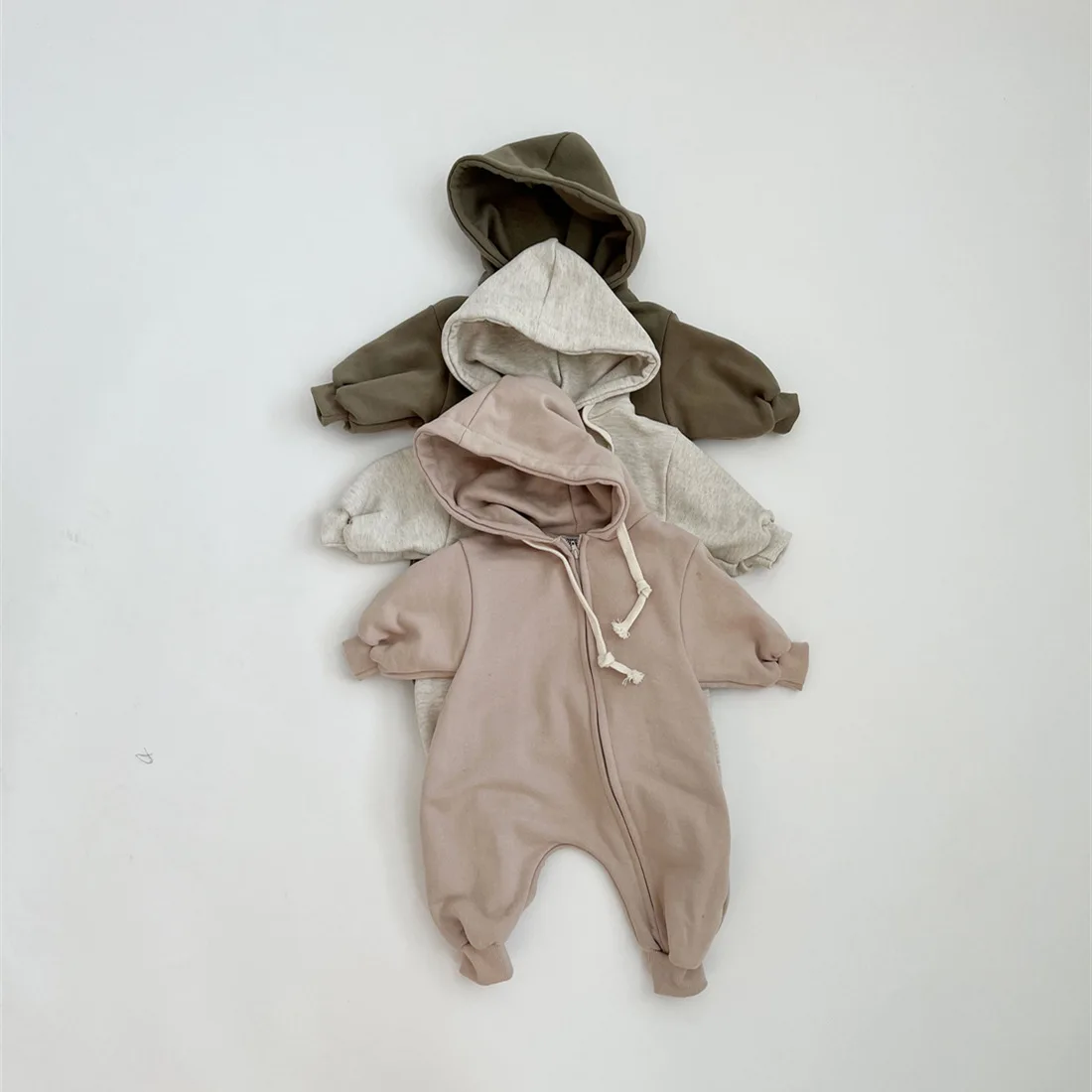 Newborn Clothes Hooded Jumpsuit Autumn Hot Sale Baby Boy One Piece Clothes Hooded Zipper Girls Climbing Clothes
