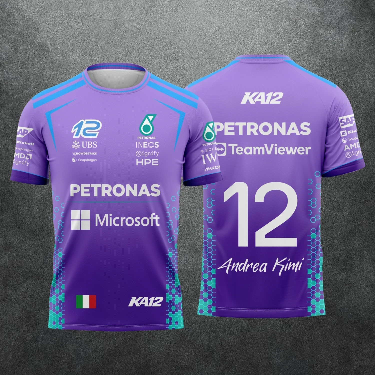26 Kimi Antonelli und George Russell – T-Shirt mit kurzen Ärmeln für Fans, ein Geschenk, 3D-Druck, atmungsaktive Sportbekleidung für den Außenbereich, Familienbekleidung. – Detail 14
