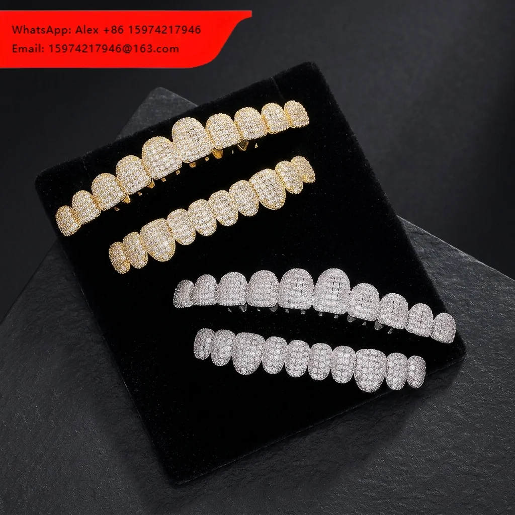 

Urban Luxury Iced Out Grillz With Diamonds Gold Plated Engagement Gift From Maahir Gems For Weddings