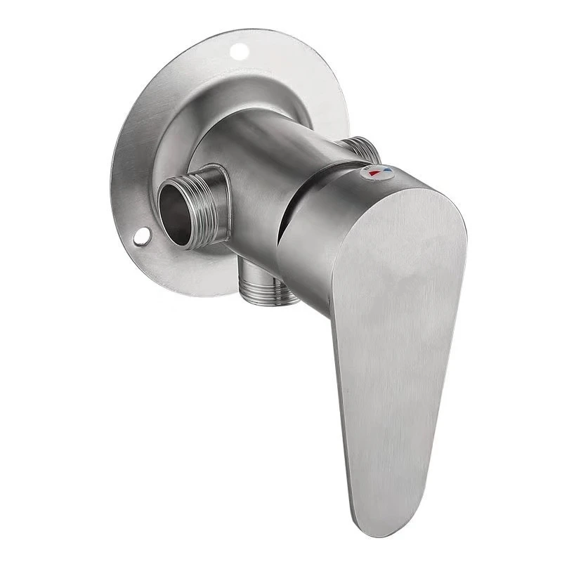 

304 Stainless Steel Open Mounted Mixing Valve Hot And Cold Mixer Taps Shower Head Set Faucet Brushed Nickel