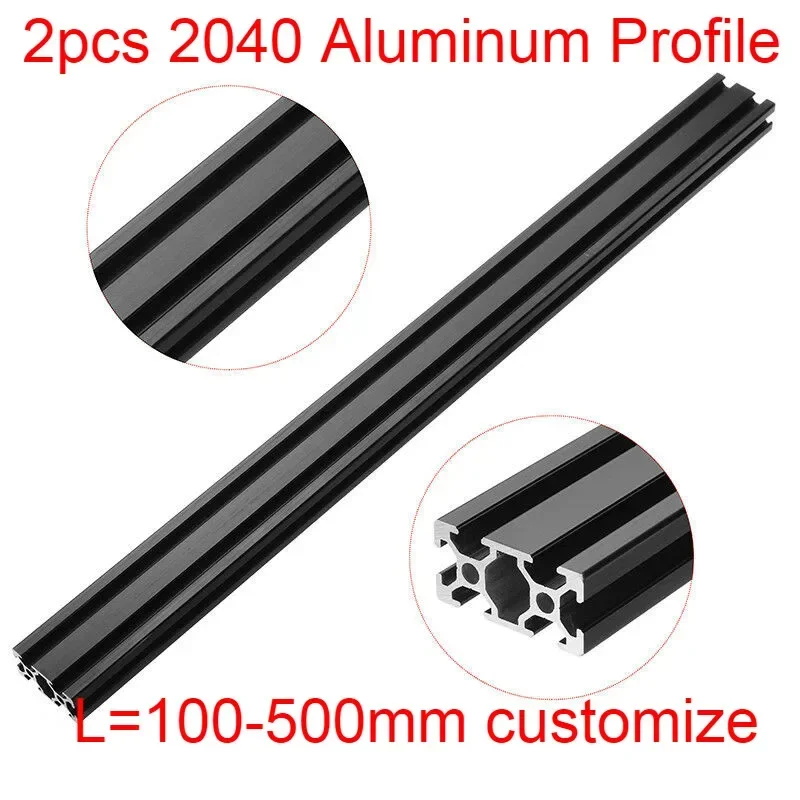 2pcs CNC 3D Printer Parts 500mm 2040 Aluminum Profile Extrusion European Standard Anodized Rail Linear   Frame