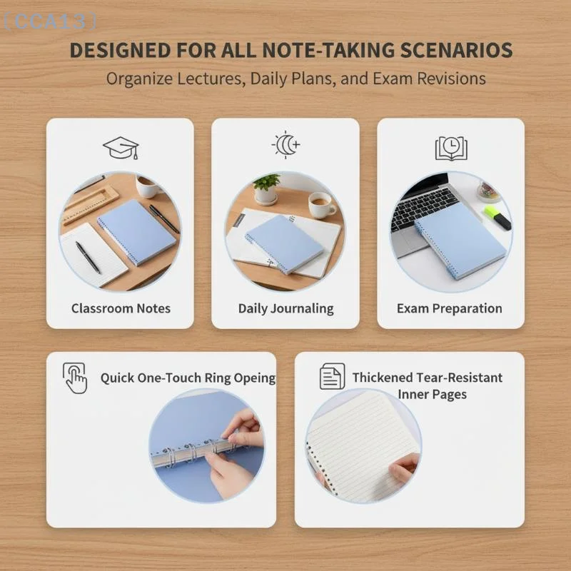 [CCA13]Loose-Leaf Notebook Set Morandi Soft Cover Thick Blank Lined Paper for School Students Office Writing Supplies