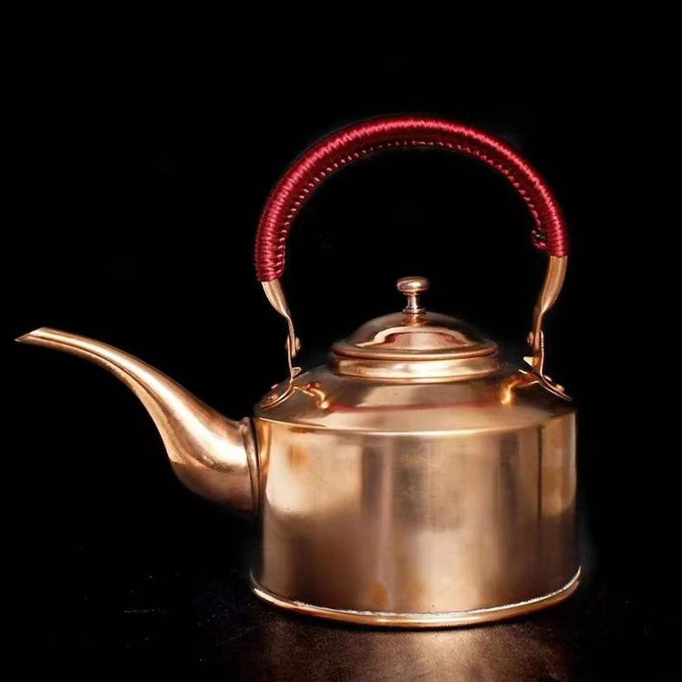 

Tibetan handmade copper teapot, Large capacity long mouthed boiling kettle, Restaurant add soup pot, Purple copper tea pot