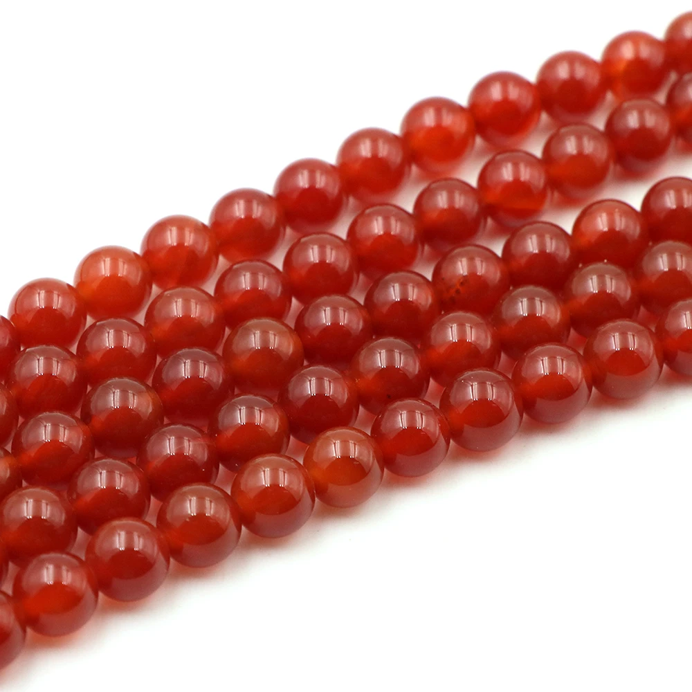 2/3/4/6/8/10/12/مم العقيق الأحمر الطبيعي الخرز الجولة فضفاض خرزة مباعدة لصنع المجوهرات لوازم DIY بها بنفسك الطاقة شفاء أساور هدية #2