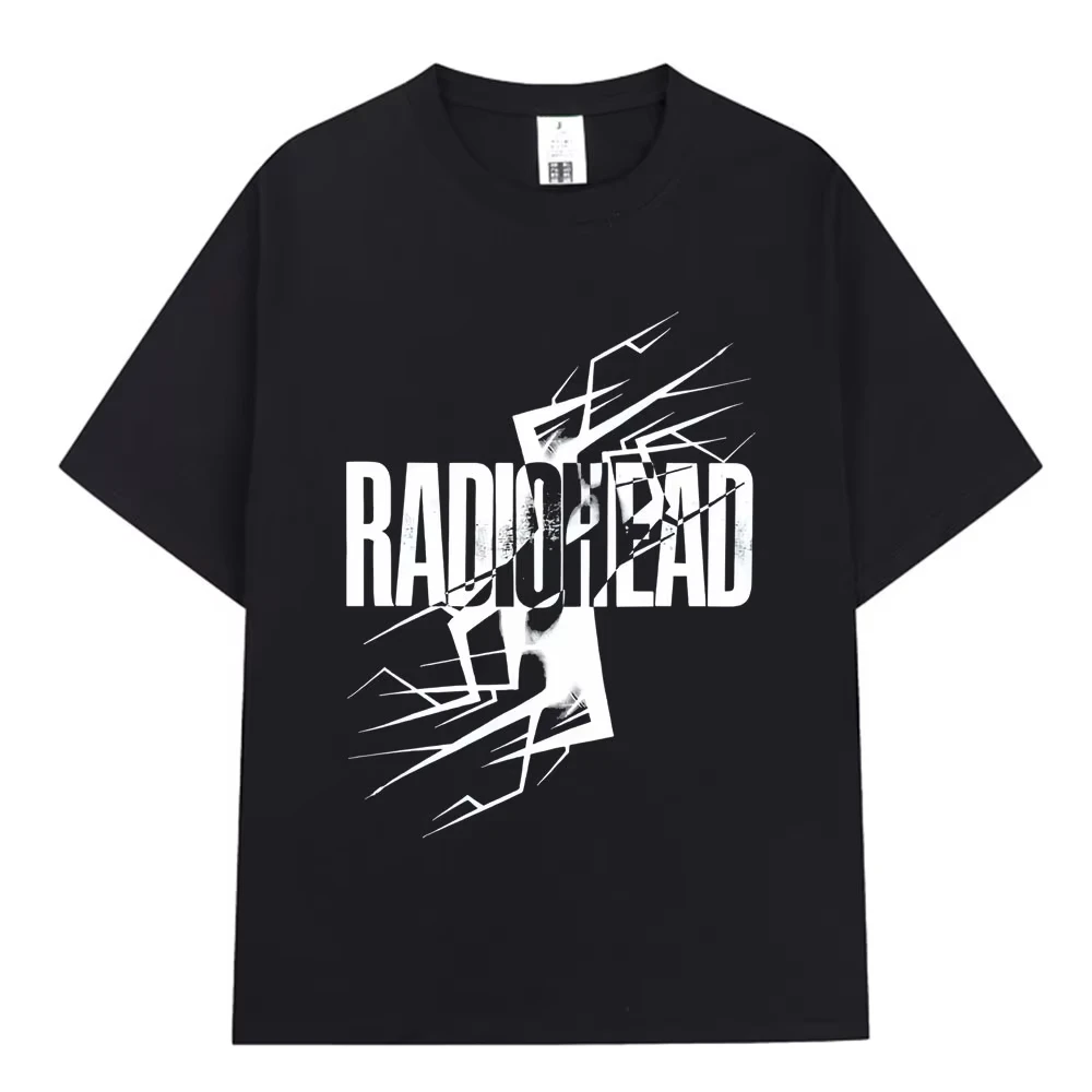 2026 Hot Sale Rock Band Radiohead Music T Shirt Men Women Gothic Retro Round T-shirt Y2K Casual Short Sleeve Oversized T-shirt