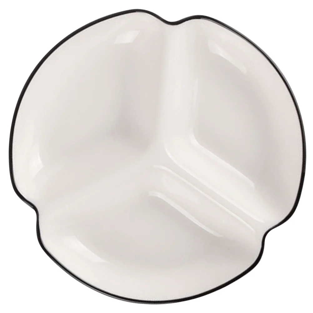 

Ceramic Divided Plate with Compartments for Portion Control Multi-Functional Food Serving Tray for Desserts Fruits Appetizers