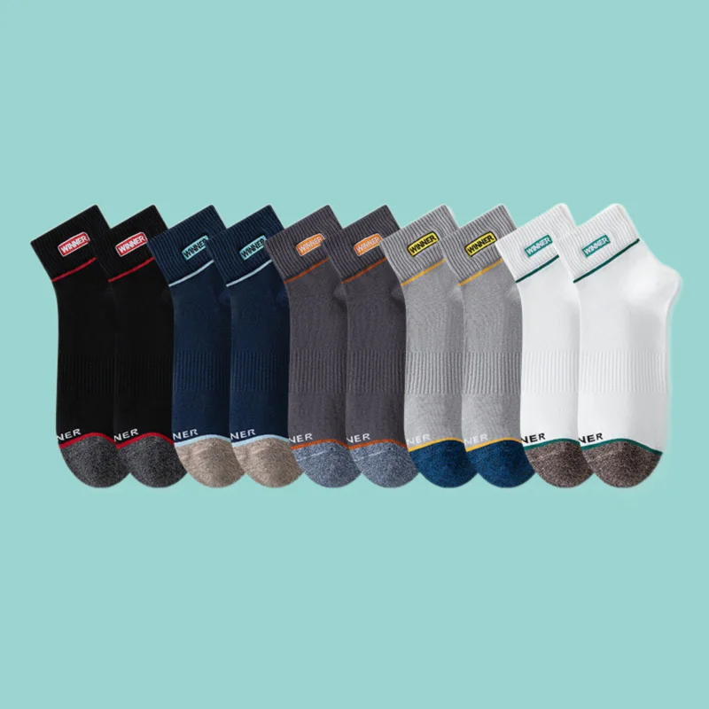 5/10 Pairs 2024 New Autumn Men's Socks All-match Sports Socks Breathable Thin Middle Tube Socks Trendy Socks