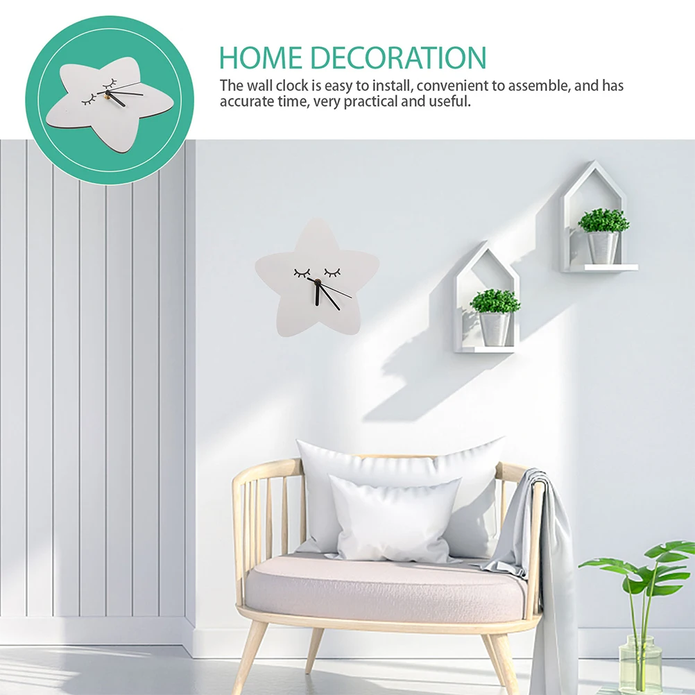 

2Pcs Silent Pentagram Wall Clock for Bedroom Kitchen Living Room Office Decor Accurate Time Silent Environment Farmhouse Style