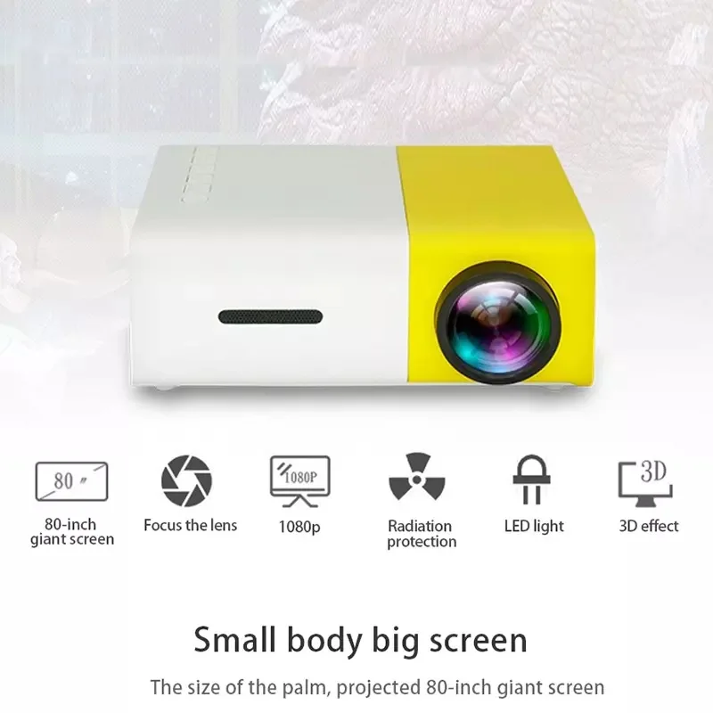 Mini Projector YG300 Pro LED supports 1080P full HD portable laser audio HDMI USB video projector