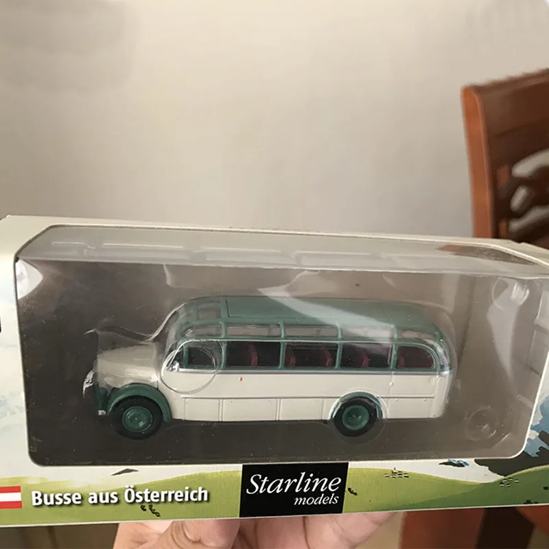 체중계 Buees Aus Osterreich 시뮬레이션 합금 버스 모델, 정적 디스플레이, 수집용 장난감 선물 장식 기념품, 1:87