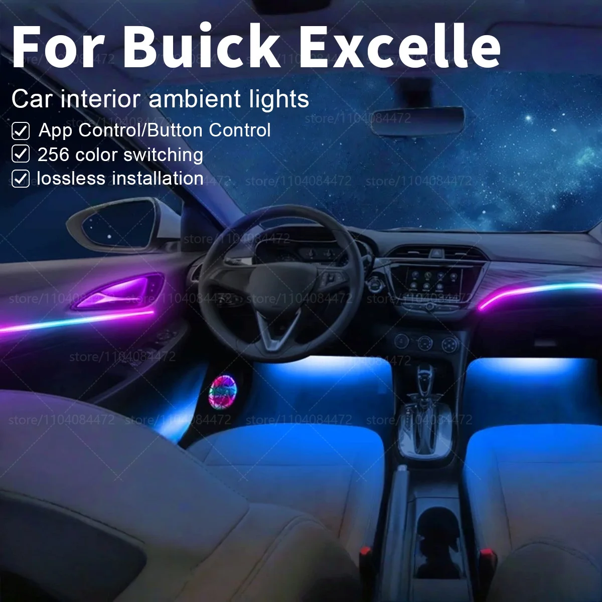 

For Buick Excelle 22in1 RGB Car Interior Acrylic Car Ambient Lights RGB Hidden Acrylic Strip Decoration Atmosphere Accessories