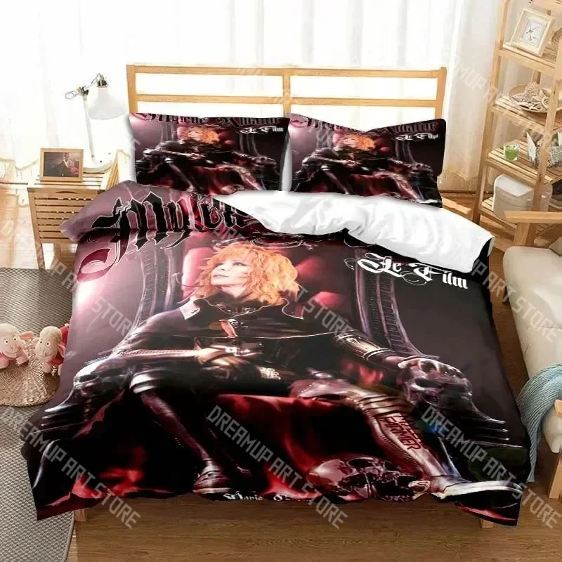 3D Print Mylène Farmer Bedding Set Twin Queen King Full Size Duvet Cover Pillowcase Bed boys girls Adult Home Textiles
