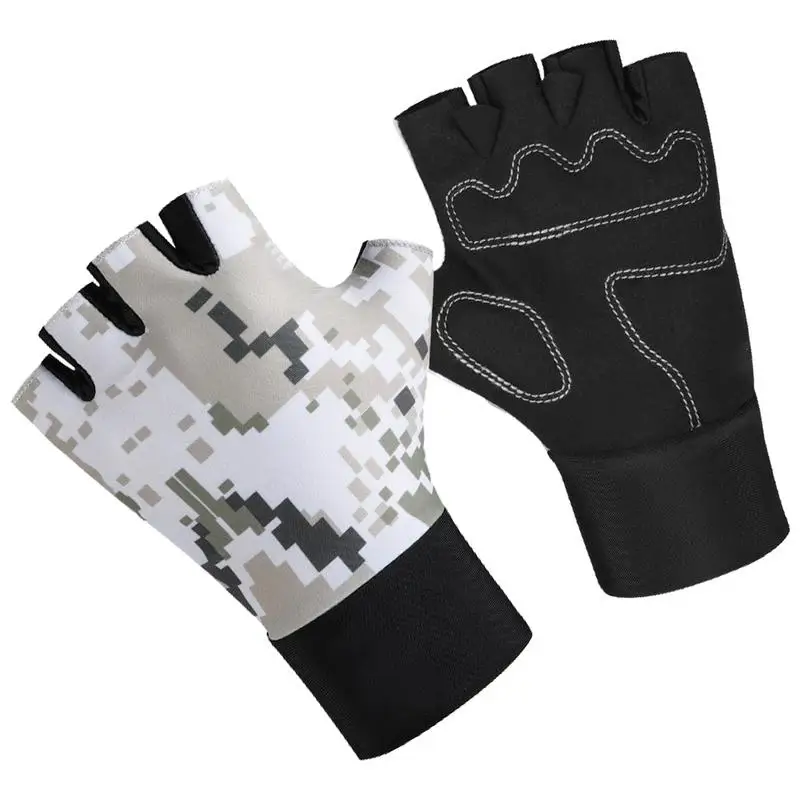 Kids Riding Gloves Summer Gloves Riding Gloves Anti-Slip Camouflage Gloves Breathable Biking Gloves Half Finger Bicycle Gloves