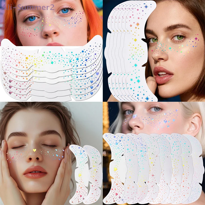 

{MX} 1 лист блестящие голографические наклейки с веснушками сердце бабочка веснушки блестящие временные татуировки наклейки водостойкие наклейки для лица