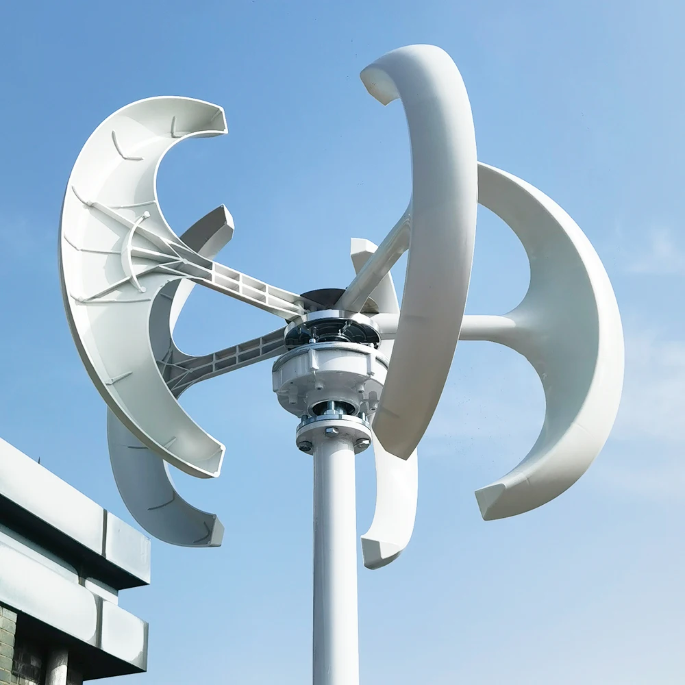 Home 500W Wind Turbine Generator Low Wind Speed Start 0.5KW 12V 24V Lantern Vertical Free Energy Wind Mill With MPPT Controller
