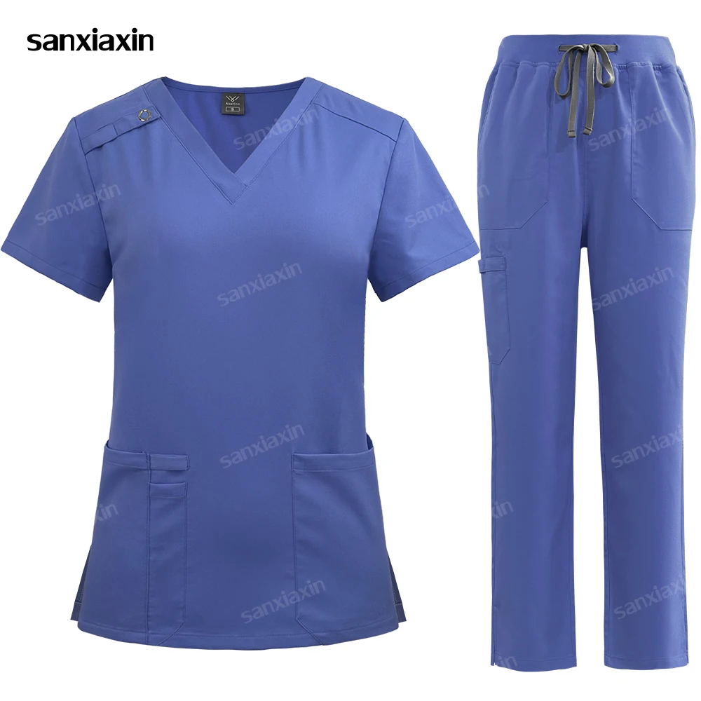 

Hospital Medical Scrub Suits Nurse Uniforms Women Scrubs Set Beauty Clothes Nursing Accessories Dental Surgery Straight Suit New