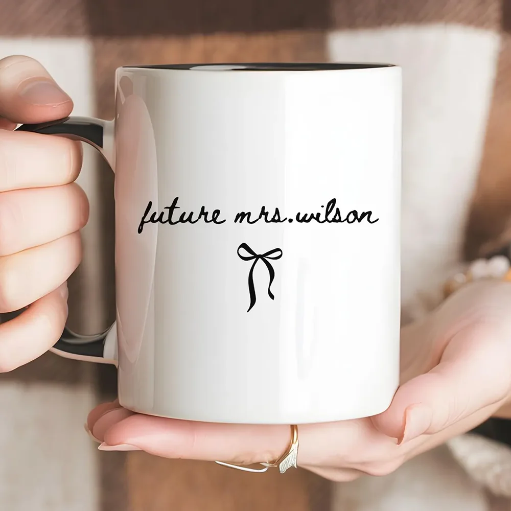 

Personalized Future Mrs Mug Engagement Party Gifts Bride To Be Supplies Coffee Cup Bridal Shower Gift Honeymoon Travel Accessory