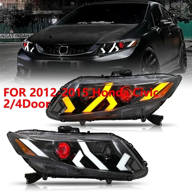 

Для Honda Civic 2/4Door 2012-2015, 1 комплект полностью светодиодных фар проектора со сборкой DRL