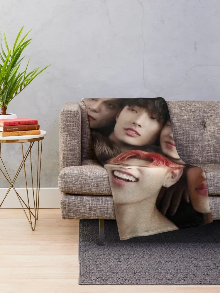 Ateez Throw Blanket double-sided blanket Sofa blankets throw blanket fur sofa blanket with tassels