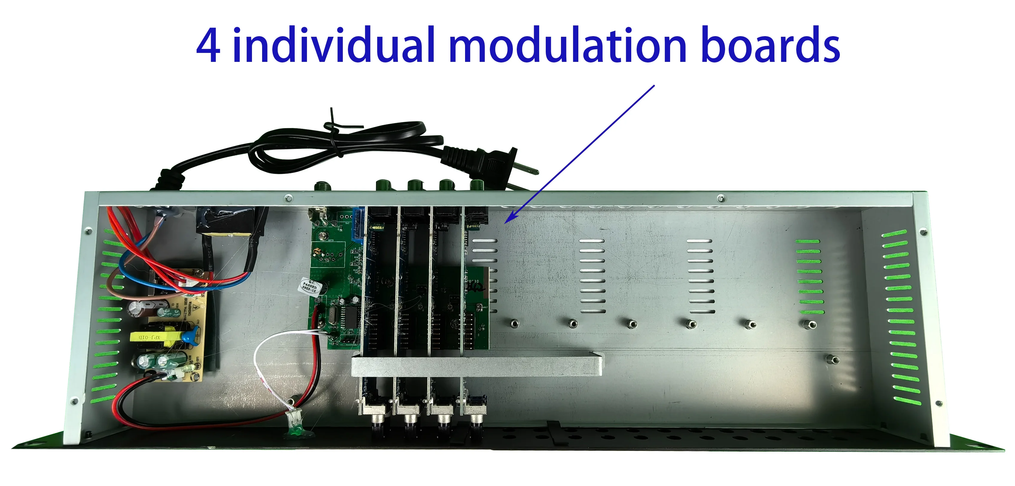 Modulador de CATV analógico de 4 canales de intervalo, modulador de cabecera catv 4 en 1, NTSC CATV, modulador PAL-B/G RF, PAL-DK