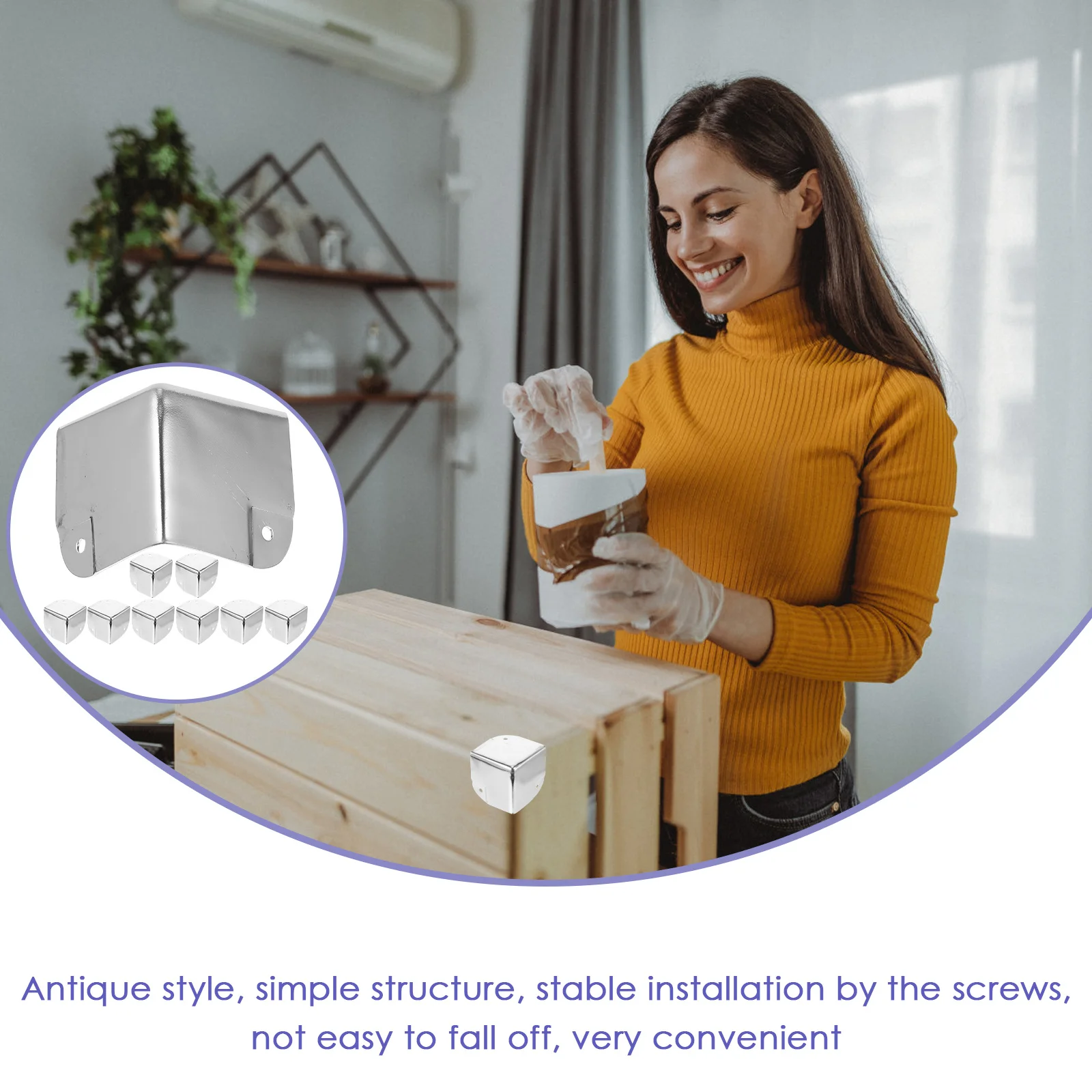 10 قطعة 35 مللي متر ركن حامي لخزانة صندوق خشبي خمر صندوق الحرس حواف الزخرفية يغطي سبيكة زوايا واقية الرجعية السلامة #5