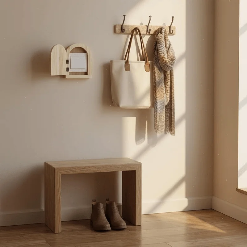 Wall Solid Wood Switch Decoration Box,Switch Protection Cover,Dustproof Cover for Shielded Sockets,No Drilling Installation