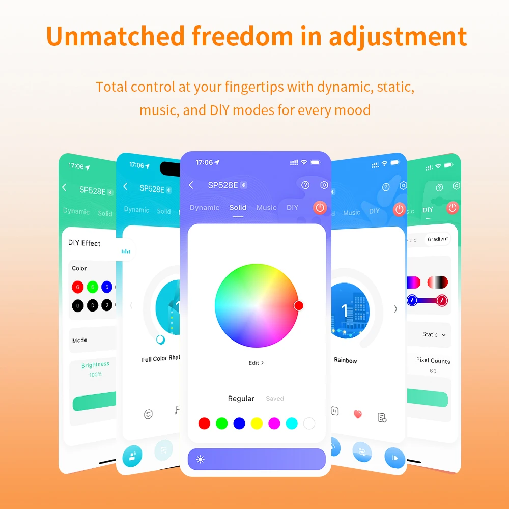 SP318E SP528E SP668E Bluetooth/WIFI RGB SPI LED Controller APP Control WS2811 WS2812B Music DIY Dynamic Effect Light DC5-24V