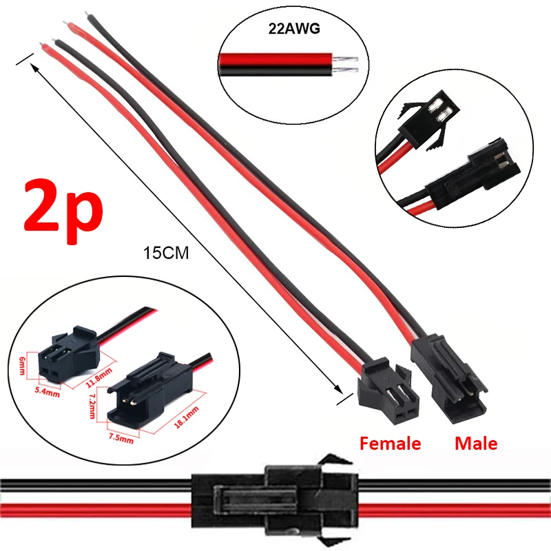 2p/3p/4p/5p/6p Led JST Connector SM Male/female Wire Connector Led Strip Plug For RGB RGBW LED Light Lamp Driver