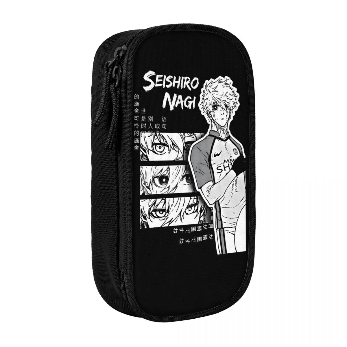 

Retro Pencil Case Seishiro Nagi Blue Lock Japanese Anime Pencil Bag School Pencil Cases Kids Double Layer Stationery Organizer