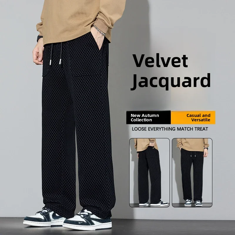 

American Sle Men's Casual Pants Comfortable Loose Straight Leg Autumn Winter New Arrival Polyester Fiber Micro Stretch