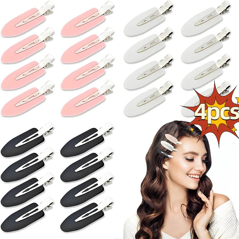 

4PCS Women Hair Clips Side Bangs Fix Fringe Barrette Solid Color Seamless Hair Clips Girls Headwear Hairpin Hair Accessories