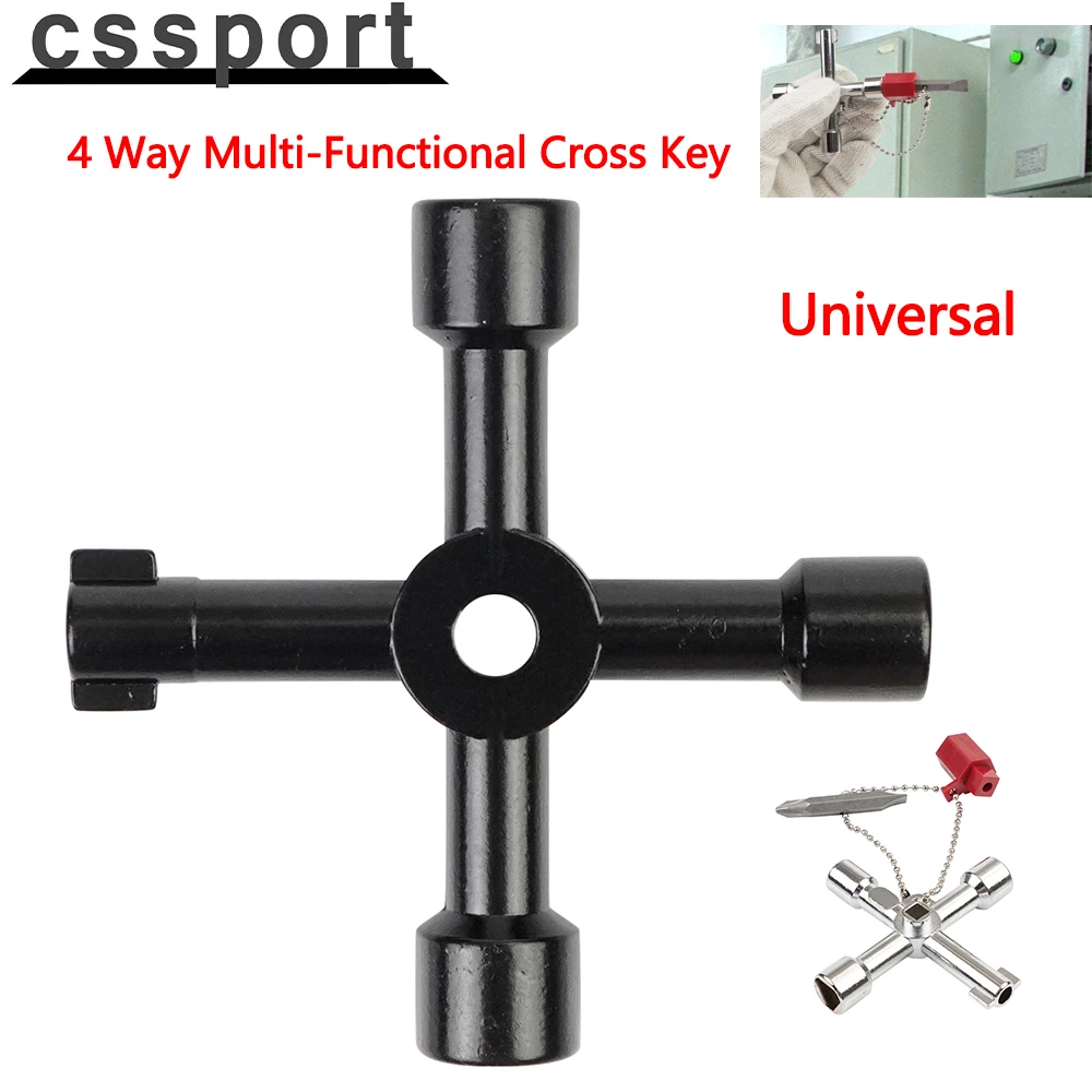 Universal 4 Directions Cross Key Multi-Functional Electric Control Cabinet Triangle Wrench Key For Gas Train Bleed Radiator