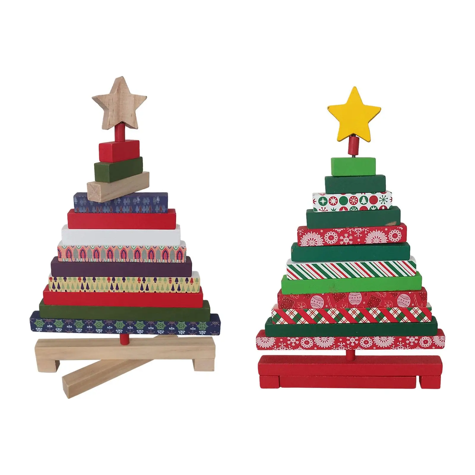 Wooden Rotating Christmas Tree Ornament Xmas Decor for Home Restaurant Cafe