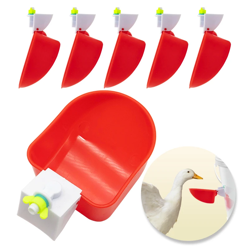 5/10/20Pcs Chicken Goose Duck Automatic Drinking Bowl Chicken Water Cup Waterer Bowl Farm Poultry Drinking Bowls Water Dispenser